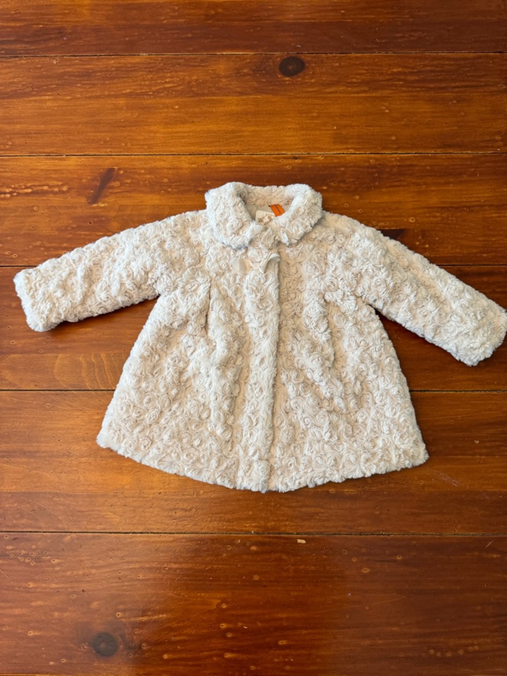 Mayoral Baby Girl Size 12 Months Fluffy Coat Cream